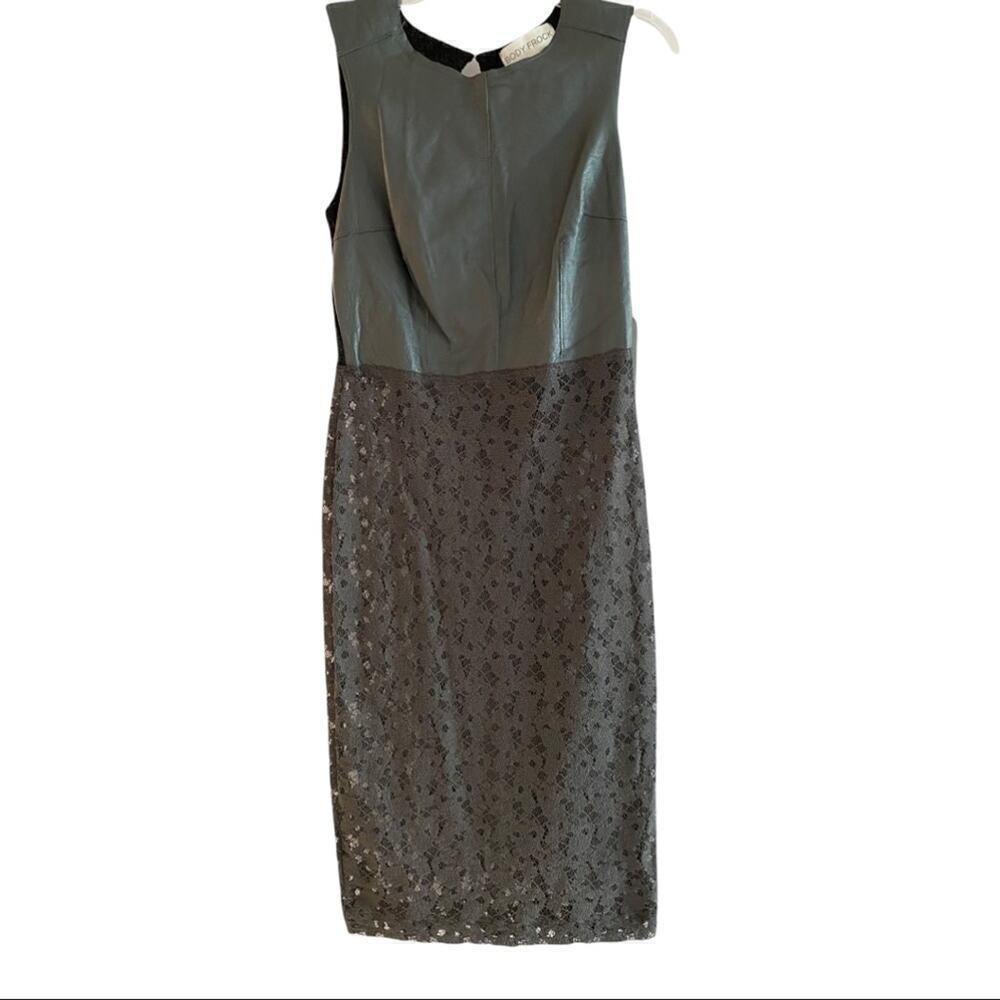 Body Frock dress Leather & knit top Gorgeous stretch lace see-through skirt 10
C
